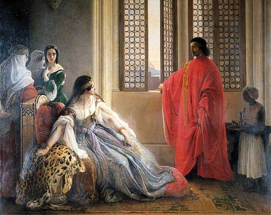 Wikioo.org – L'Enciclopedia delle Belle Arti - Pittura, Opere di Francesco Hayez - Caterina Cornaro deposto dal trono di Cipro