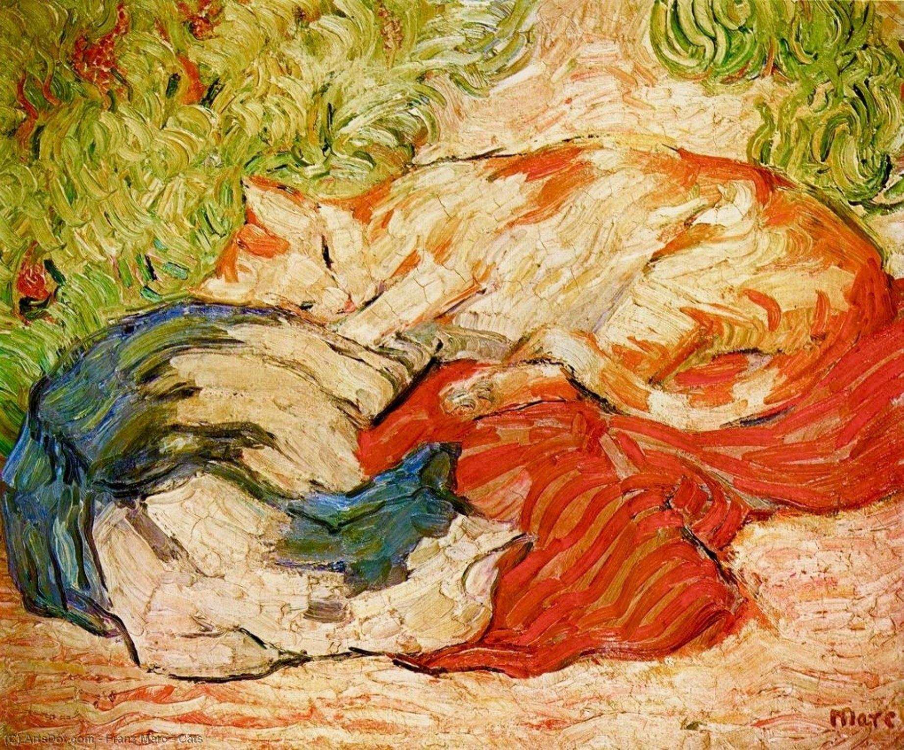 Wikioo.org - The Encyclopedia of Fine Arts - Painting, Artwork by Franz Marc - Cats