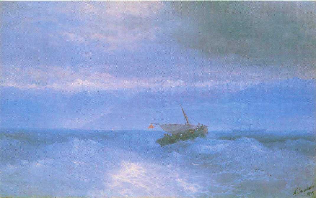 WikiOO.org - Encyclopedia of Fine Arts - Maalaus, taideteos Ivan Aivazovsky - The Caucasian Range from the Sea.