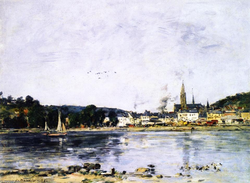 WikiOO.org - Enciclopedia of Fine Arts - Pictura, lucrări de artă Eugène Louis Boudin - Caudebec-en-Caux, the Quay on the Seine