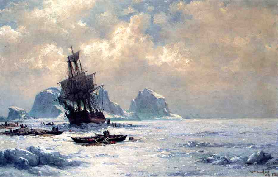 WikiOO.org - Encyclopedia of Fine Arts - Schilderen, Artwork William Bradford - Caught in the Ice