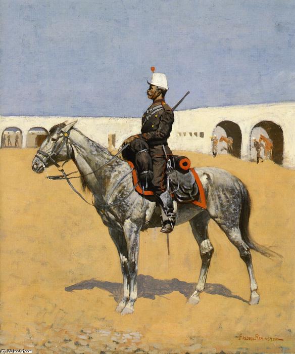 Wikioo.org - The Encyclopedia of Fine Arts - Painting, Artwork by Frederic Remington - Cavalryman of the Line, Mexico