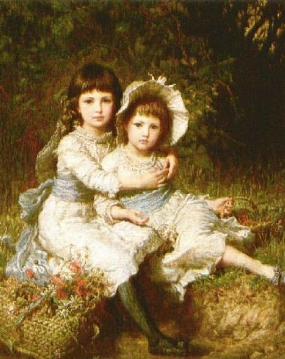 Wikioo.org - The Encyclopedia of Fine Arts - Painting, Artwork by Karl Wilhelm Friedrich Bauerle - Cecile And Adela, Children Of George Drummond