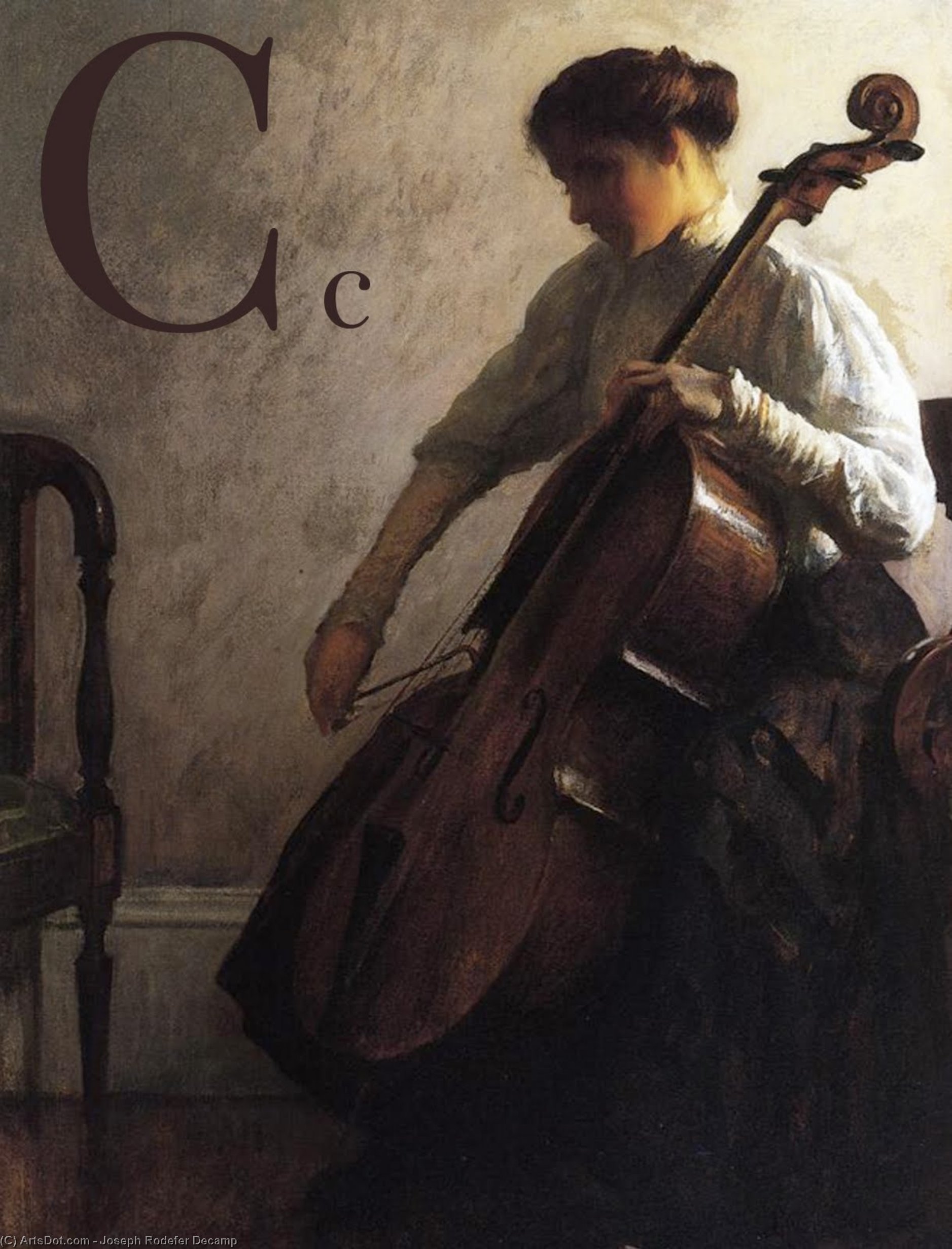 Wikioo.org – La Enciclopedia de las Bellas Artes - Pintura, Obras de arte de Joseph Rodefer Decamp - El violonchelista