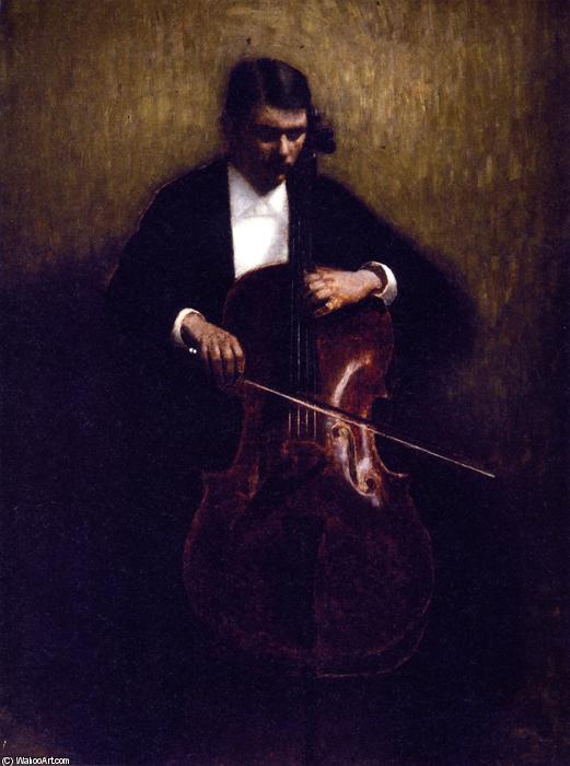 Wikioo.org – La Enciclopedia de las Bellas Artes - Pintura, Obras de arte de Vilhelm (Hammershøi)Hammershoi - Jugador del violoncelo