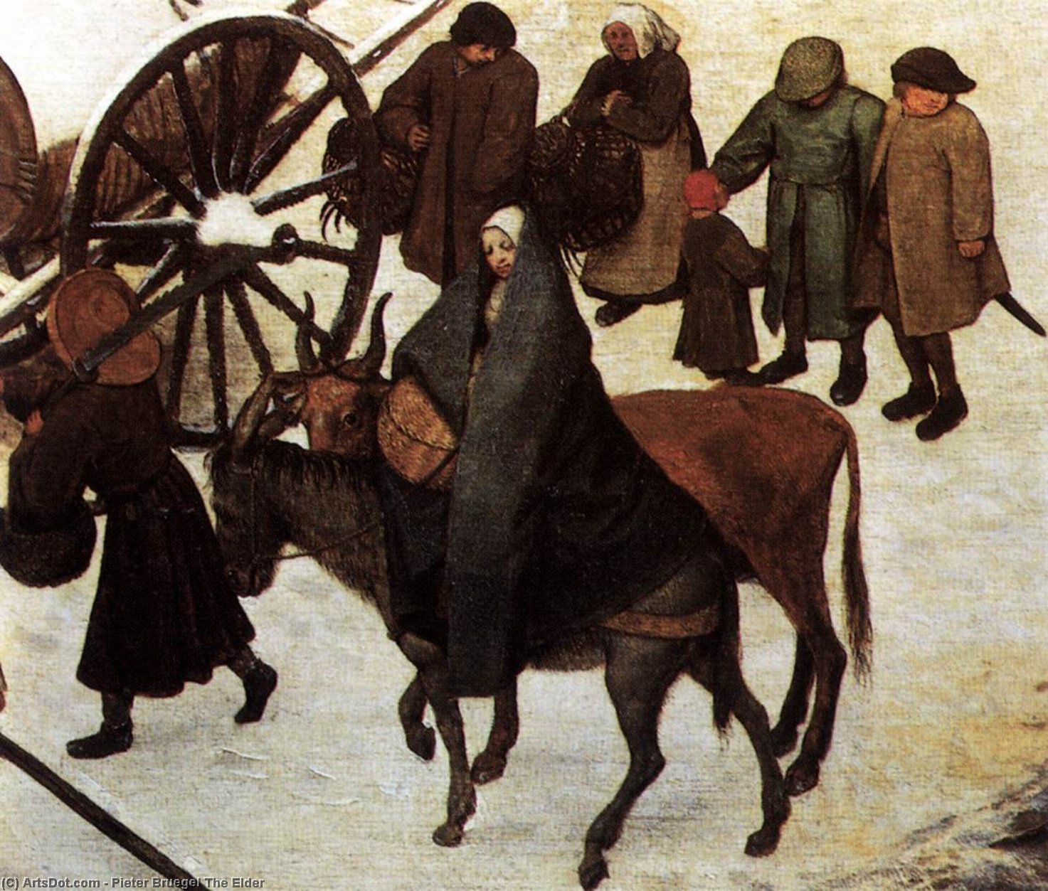 WikiOO.org - אנציקלופדיה לאמנויות יפות - ציור, יצירות אמנות Pieter Bruegel The Elder - The Census at Bethlehem (detail)