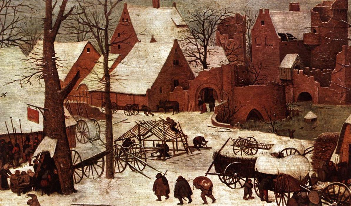 WikiOO.org - Enciclopedia of Fine Arts - Pictura, lucrări de artă Pieter Bruegel The Elder - The Census at Bethlehem (detail)