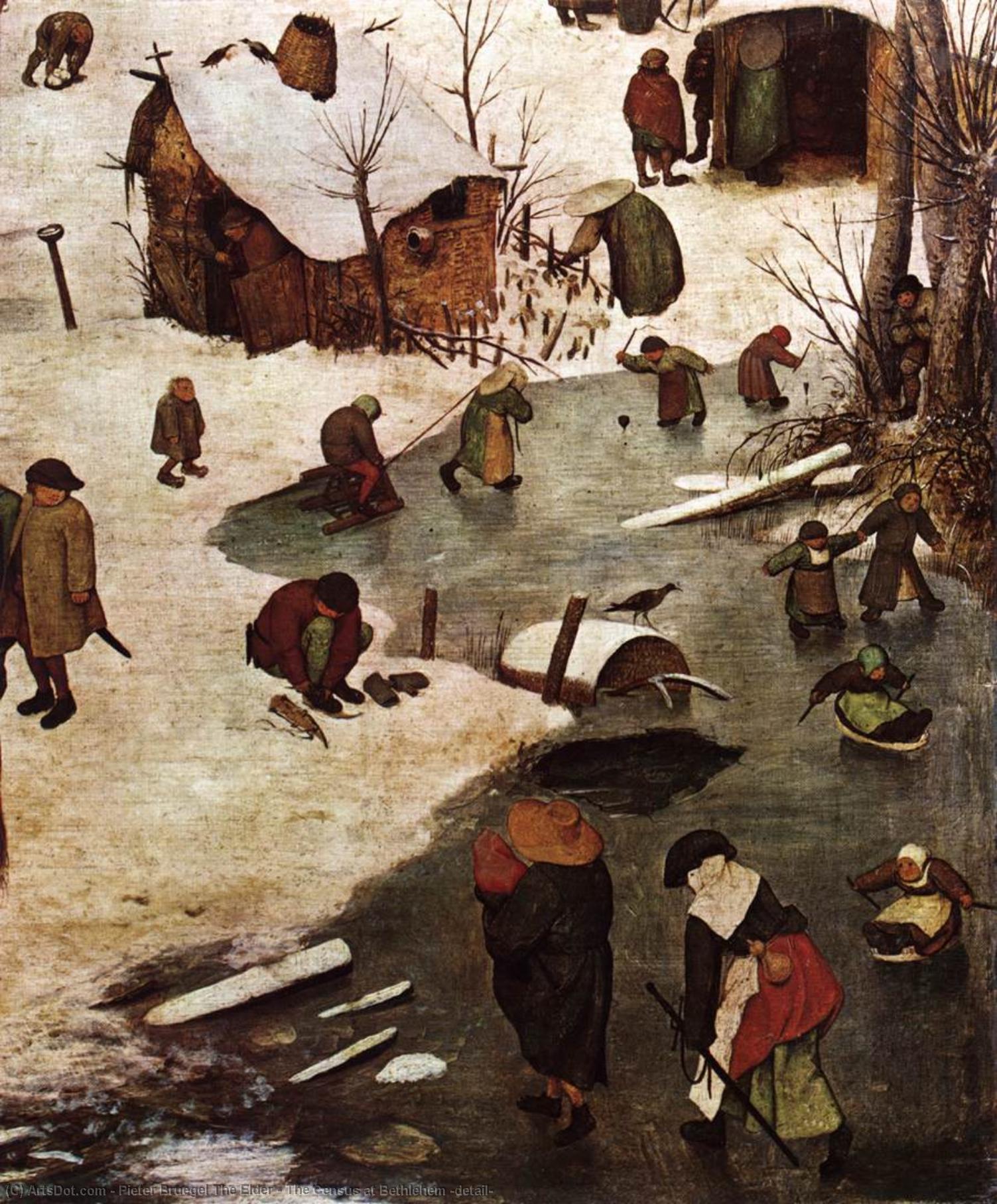 WikiOO.org - Güzel Sanatlar Ansiklopedisi - Resim, Resimler Pieter Bruegel The Elder - The Census at Bethlehem (detail)