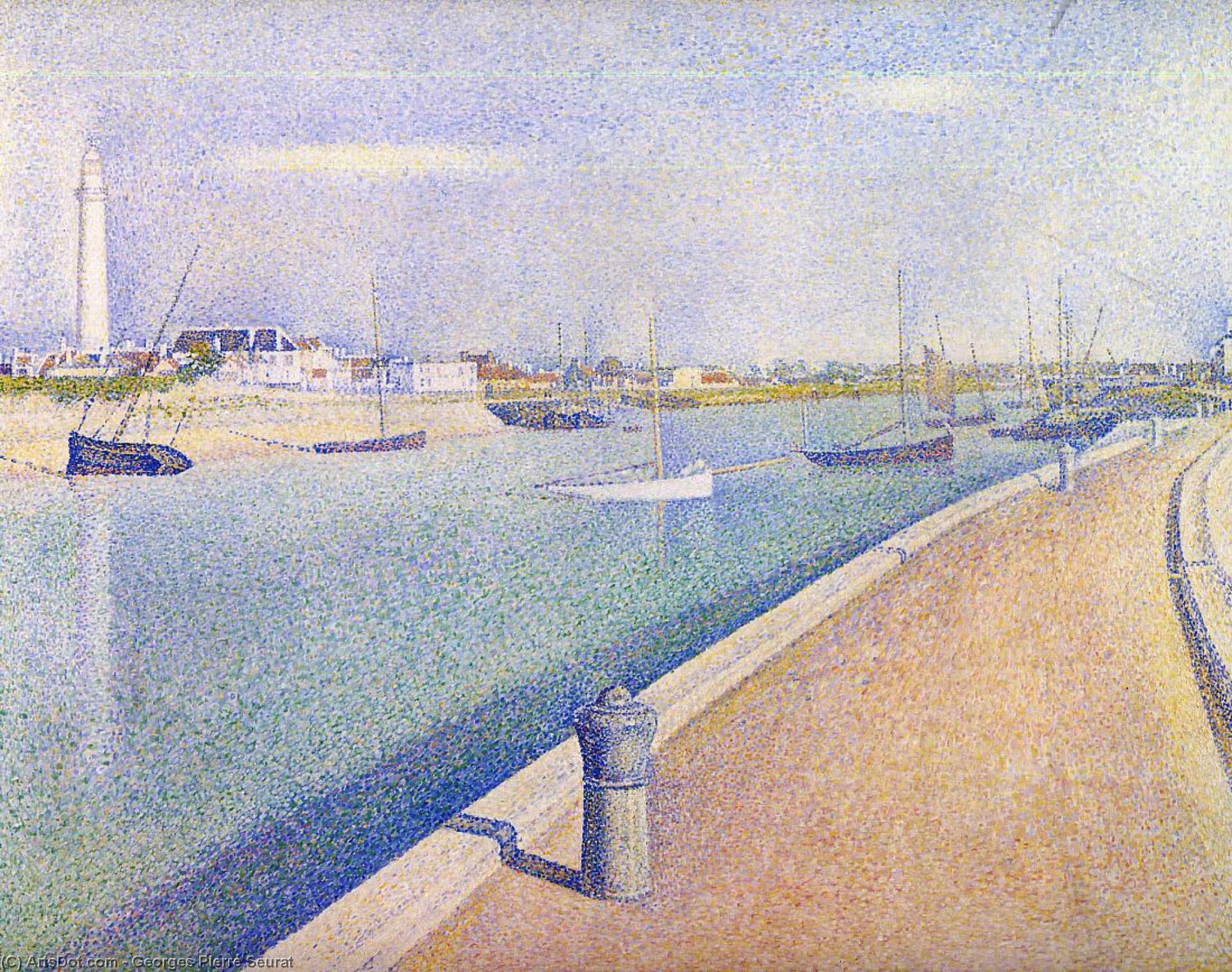 Wikioo.org - The Encyclopedia of Fine Arts - Painting, Artwork by Georges Pierre Seurat - The Channel at Gravelines, Petit-Fort-Philippe