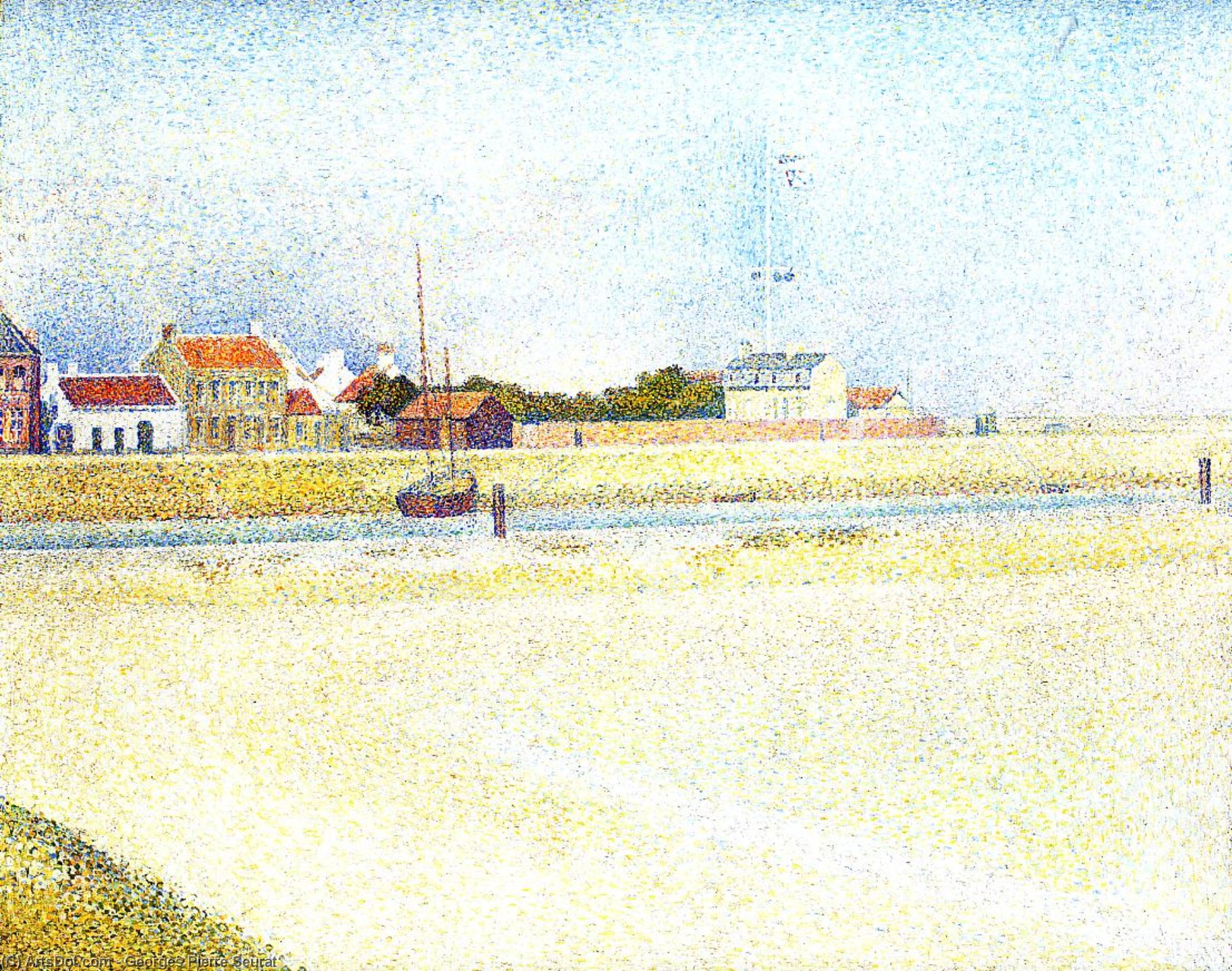 Wikioo.org - The Encyclopedia of Fine Arts - Painting, Artwork by Georges Pierre Seurat - The Channel at Gravelins, Grand-Fort-Philippe