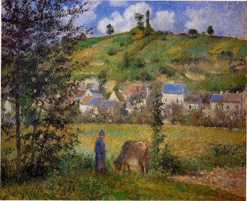 Wikoo.org - موسوعة الفنون الجميلة - اللوحة، العمل الفني Camille Pissarro - Chaponval Landscape