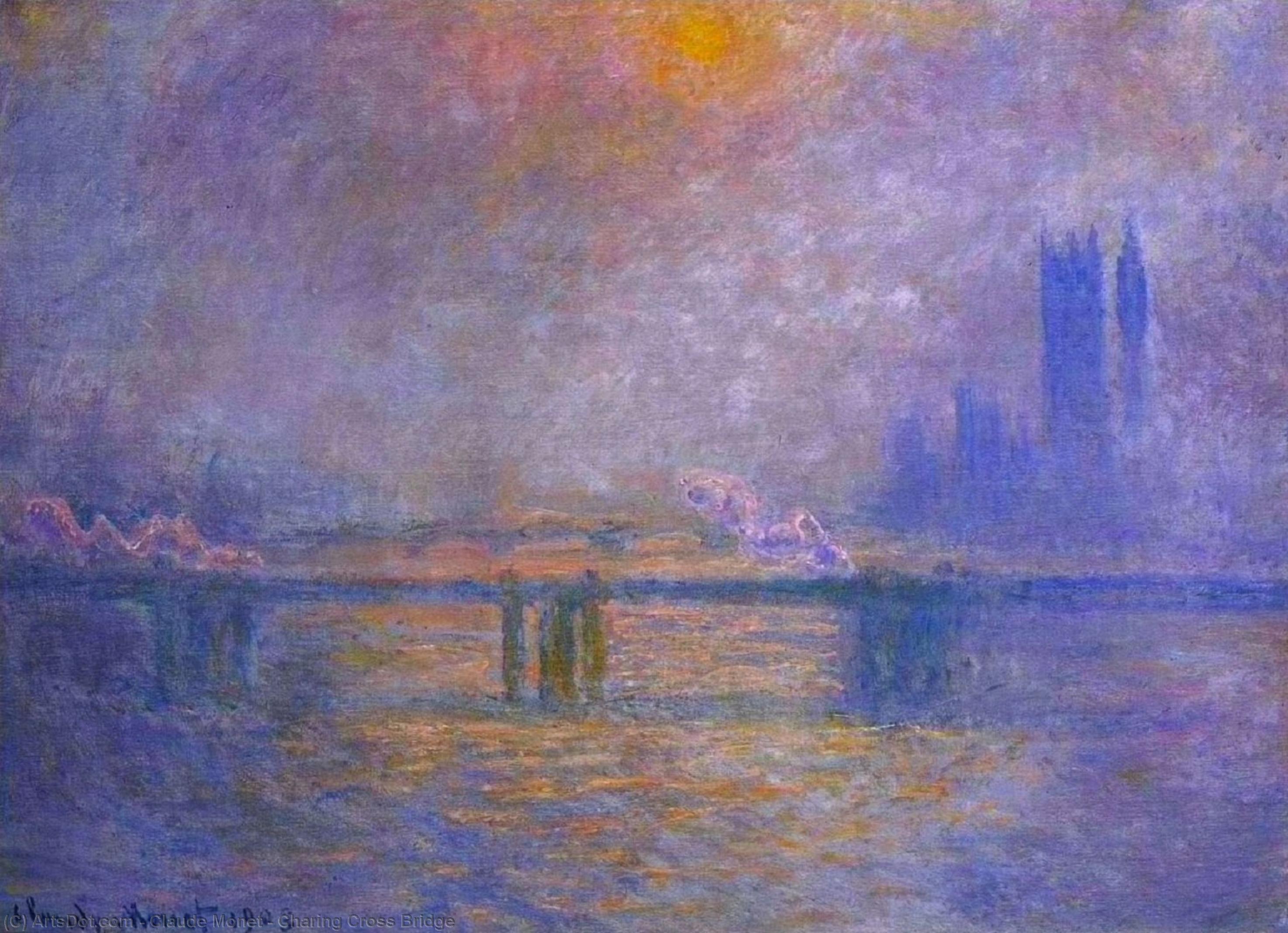 Wikioo.org - Die Enzyklopädie bildender Kunst - Malerei, Kunstwerk von Claude Monet - verkohlend kreuz  brücke
