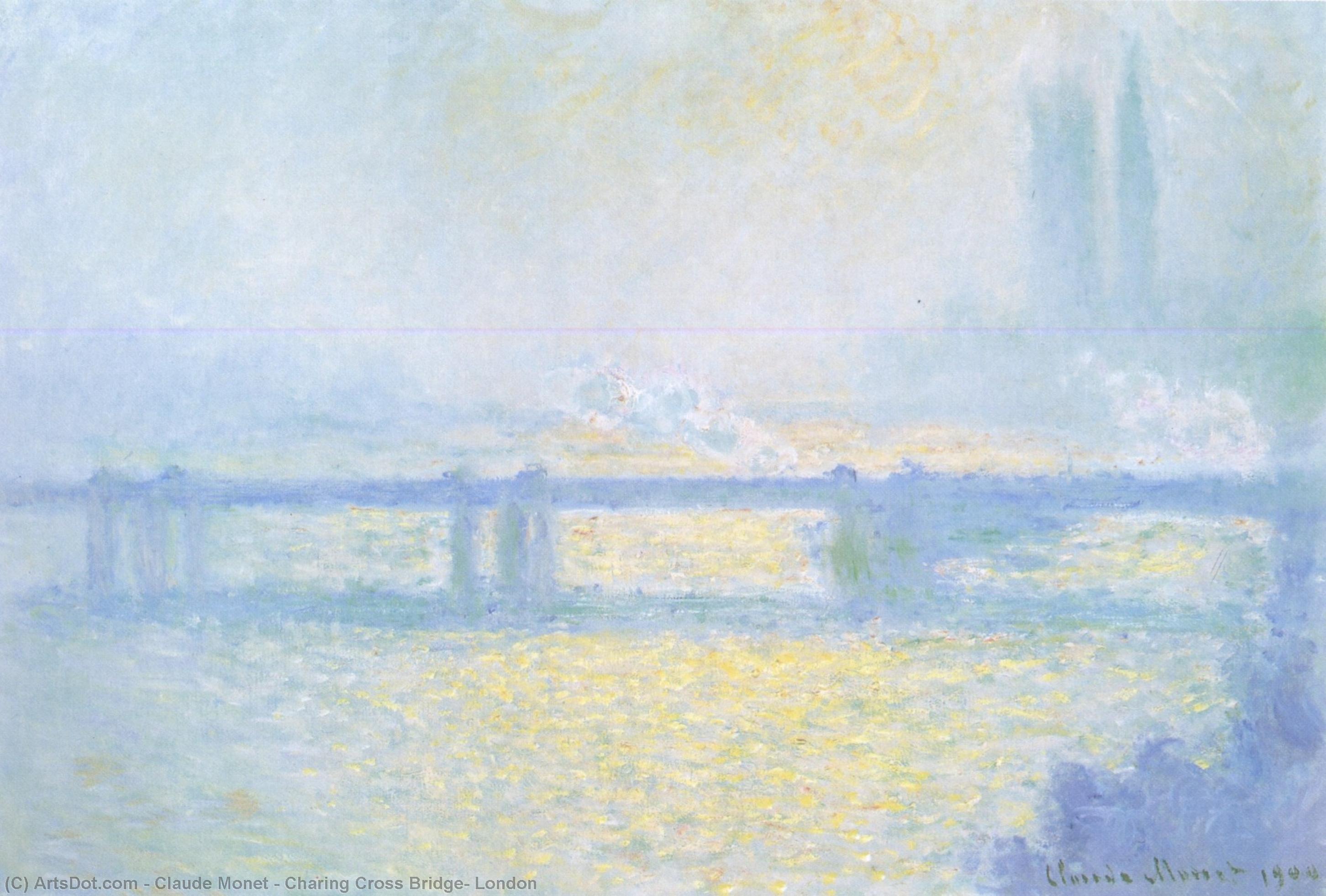 Wikioo.org - The Encyclopedia of Fine Arts - Painting, Artwork by Claude Monet - Charing Cross Bridge, London