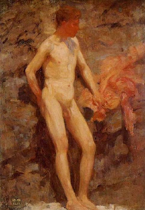 Wikioo.org - The Encyclopedia of Fine Arts - Painting, Artwork by Henry Scott Tuke - Charlie Mitchell