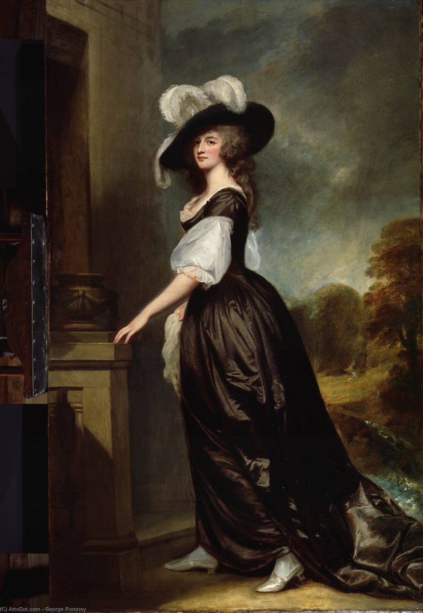 Wikioo.org - The Encyclopedia of Fine Arts - Painting, Artwork by George Romney - Charlotte, Lady Milnes