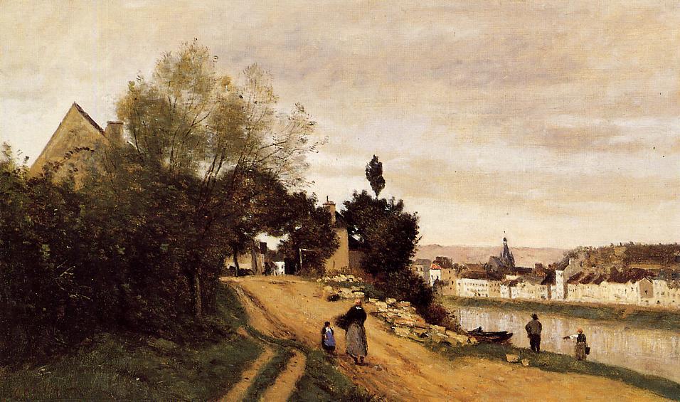 Wikioo.org - The Encyclopedia of Fine Arts - Painting, Artwork by Jean Baptiste Camille Corot - Chateau Thierry