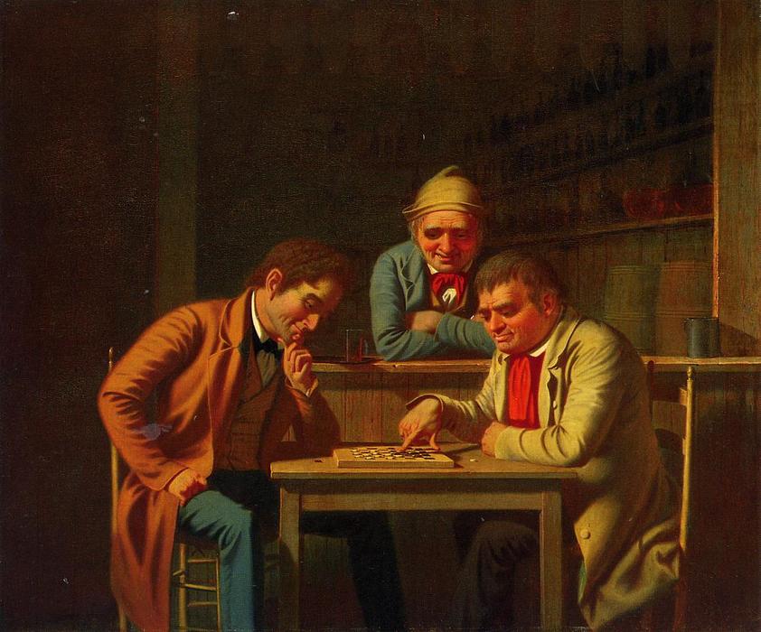 WikiOO.org - Enciclopédia das Belas Artes - Pintura, Arte por George Caleb Bingham - The Checker Players (also known as Playing Checkers)