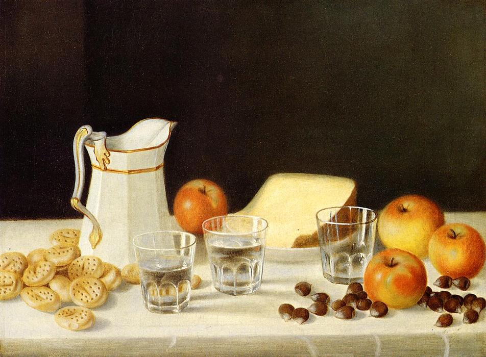 Wikioo.org - The Encyclopedia of Fine Arts - Painting, Artwork by John F Francis - Cheese, Crackers and Chestnuts
