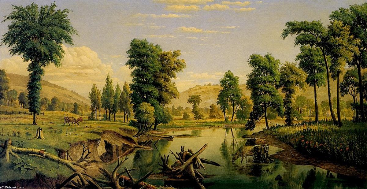 Wikioo.org - The Encyclopedia of Fine Arts - Painting, Artwork by Levi Wells Prentice - Chenango Creek, Three Miles North of Sherburne, N.Y.