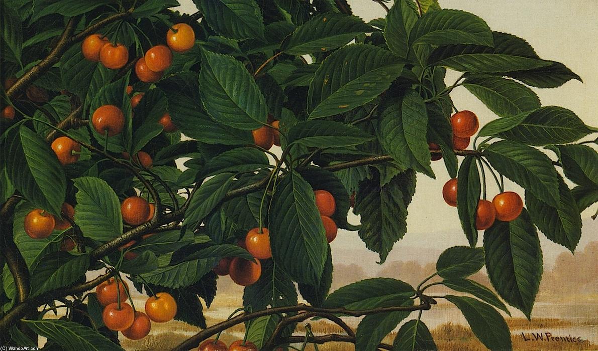 Wikioo.org - The Encyclopedia of Fine Arts - Painting, Artwork by Levi Wells Prentice - Cherries on a Bough