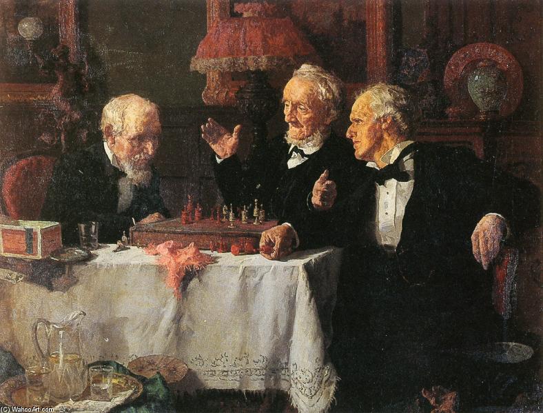 WikiOO.org - Εγκυκλοπαίδεια Καλών Τεχνών - Ζωγραφική, έργα τέχνης Louis Charles Moeller - The Chess Game