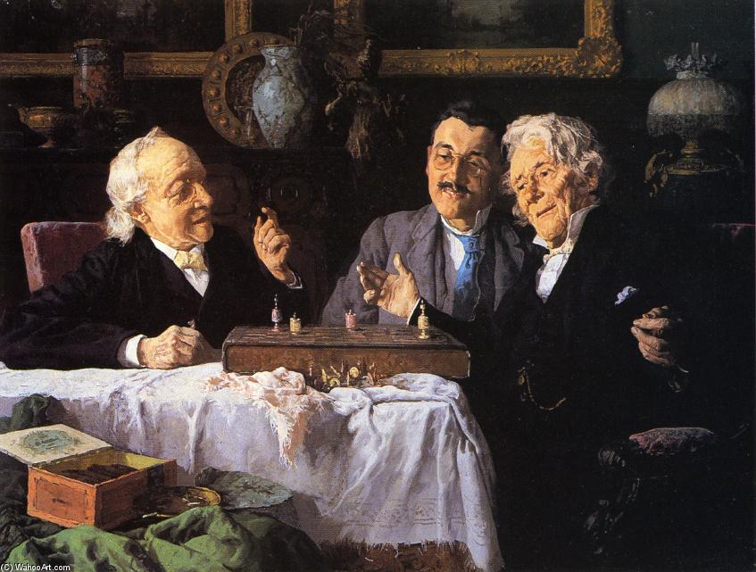 WikiOO.org - אנציקלופדיה לאמנויות יפות - ציור, יצירות אמנות Louis Charles Moeller - Chess Game