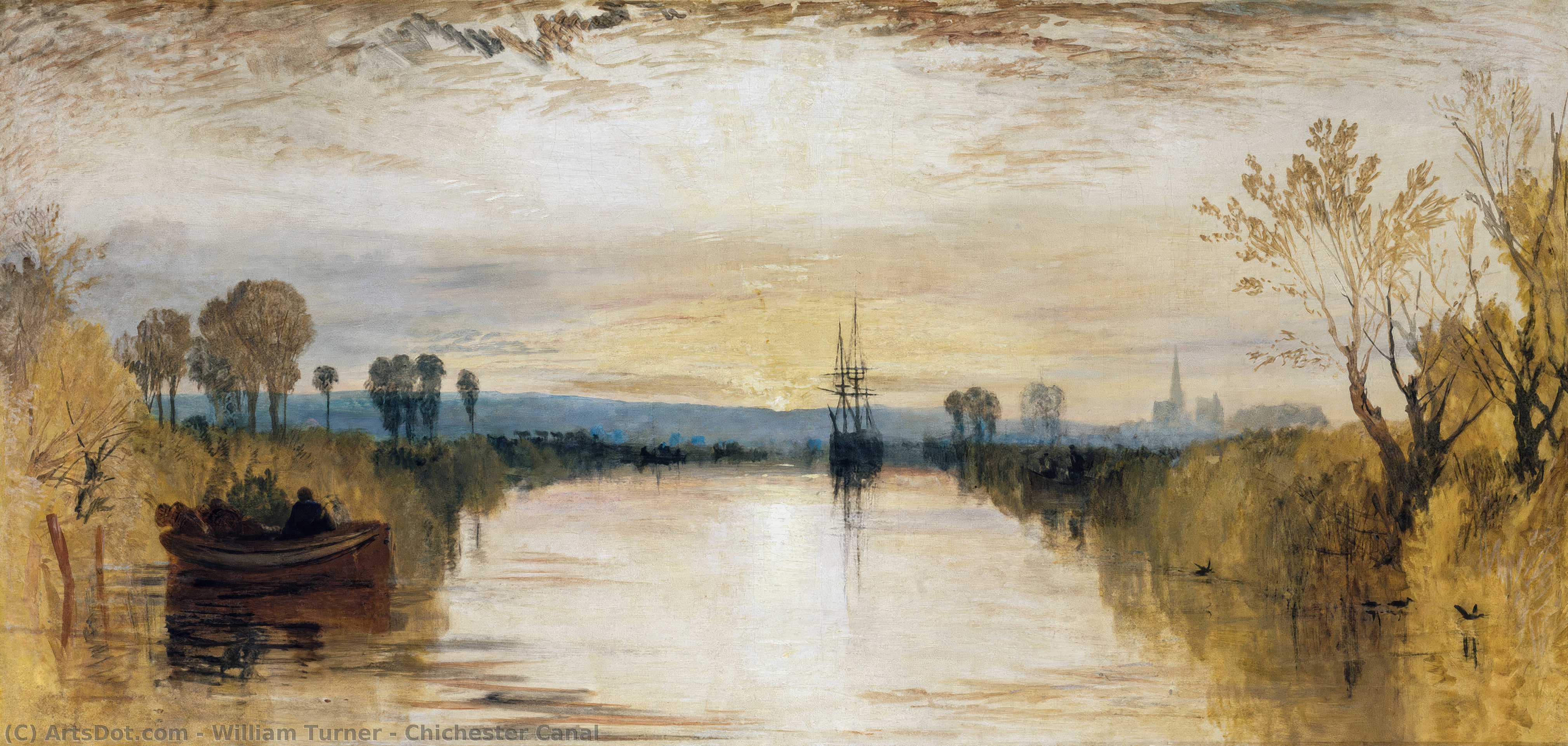 Wikioo.org - The Encyclopedia of Fine Arts - Painting, Artwork by William Turner - Chichester Canal