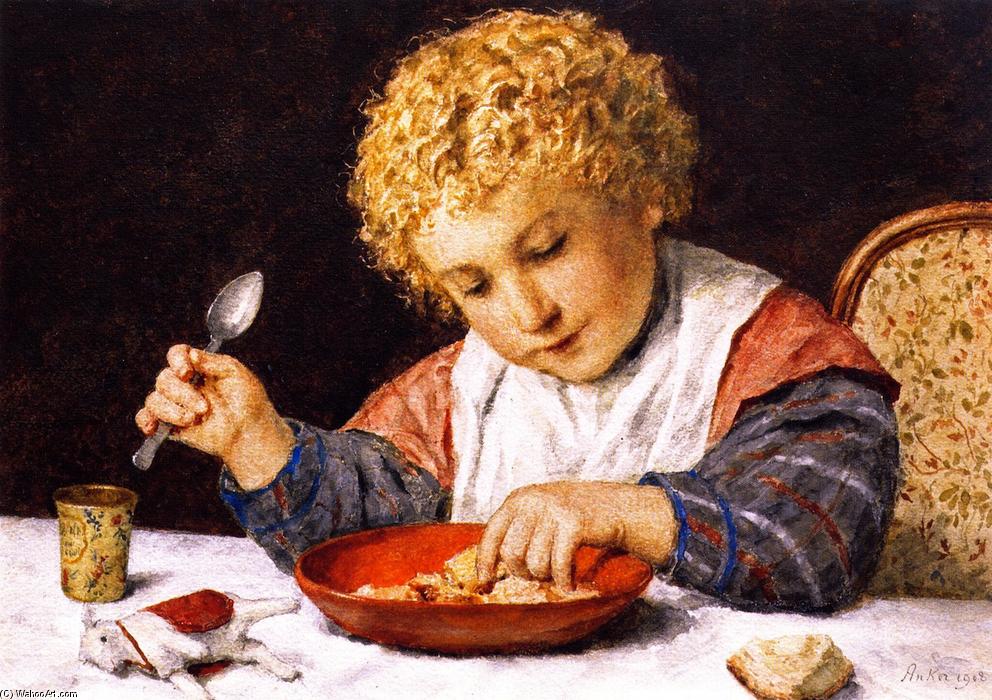 Wikioo.org - The Encyclopedia of Fine Arts - Painting, Artwork by Albert Samuel Anker - Child at a Table