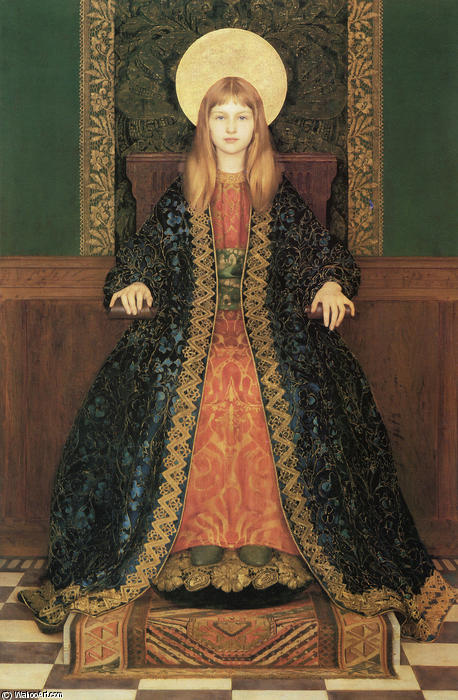 Wikioo.org - The Encyclopedia of Fine Arts - Painting, Artwork by Thomas Cooper Gotch - The Child Enthroned