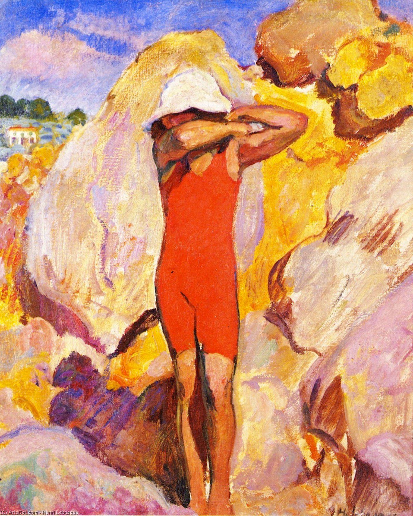 Wikioo.org - The Encyclopedia of Fine Arts - Painting, Artwork by Henri Lebasque - Child in a Red Bathing Suit