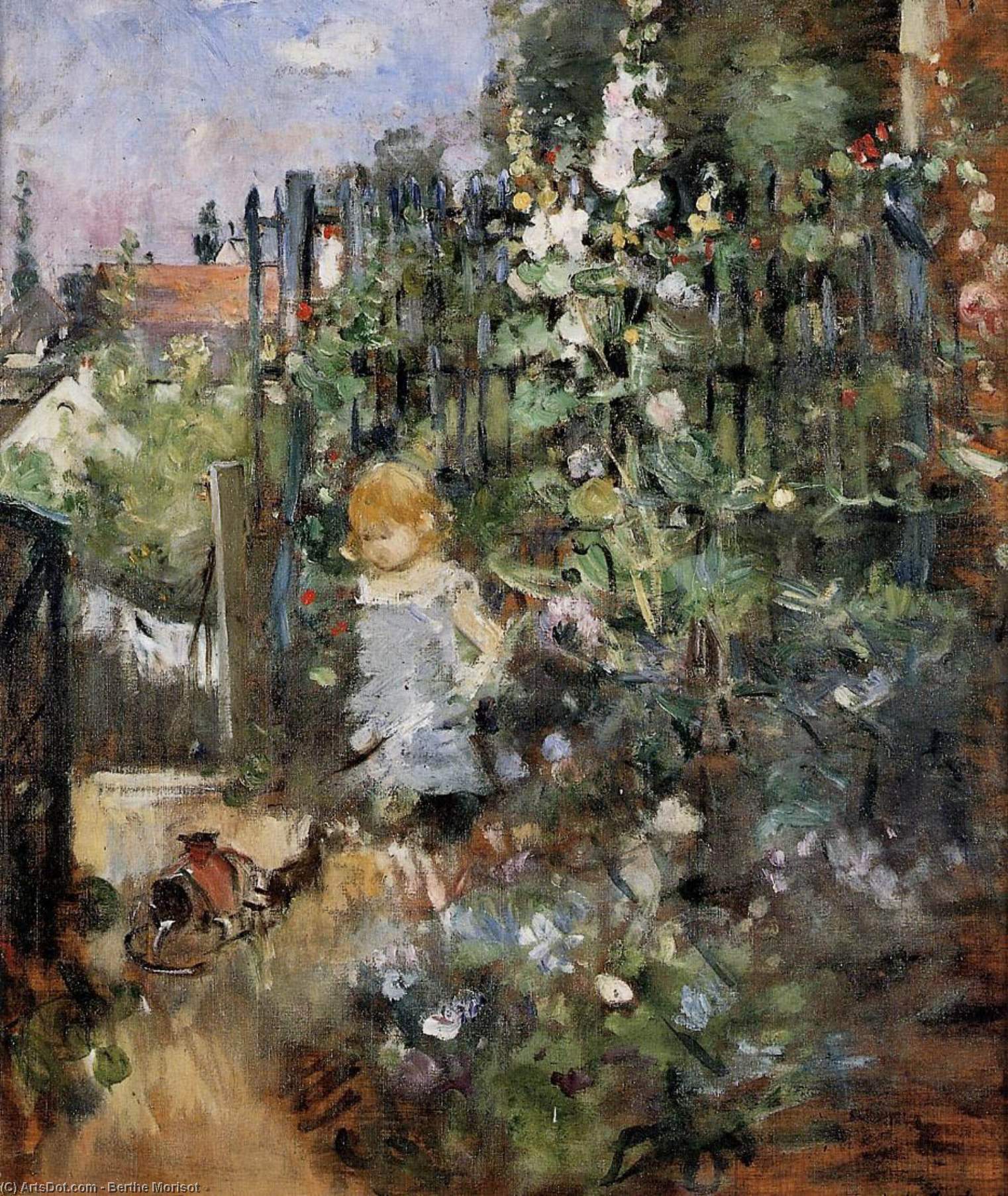 WikiOO.org – 美術百科全書 - 繪畫，作品 Berthe Morisot - 孩子 的  上升  花园