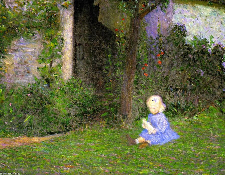 Wikioo.org - The Encyclopedia of Fine Arts - Painting, Artwork by Lilla Cabot Perry - Child in a Walled Garden, Giverny