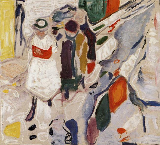 WikiOO.org - Encyclopedia of Fine Arts - Maleri, Artwork Edvard Munch - Children in the Street