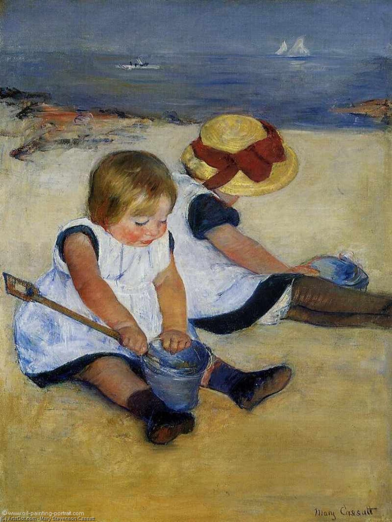 Wikioo.org - The Encyclopedia of Fine Arts - Painting, Artwork by Mary Stevenson Cassatt - Children on the Shore