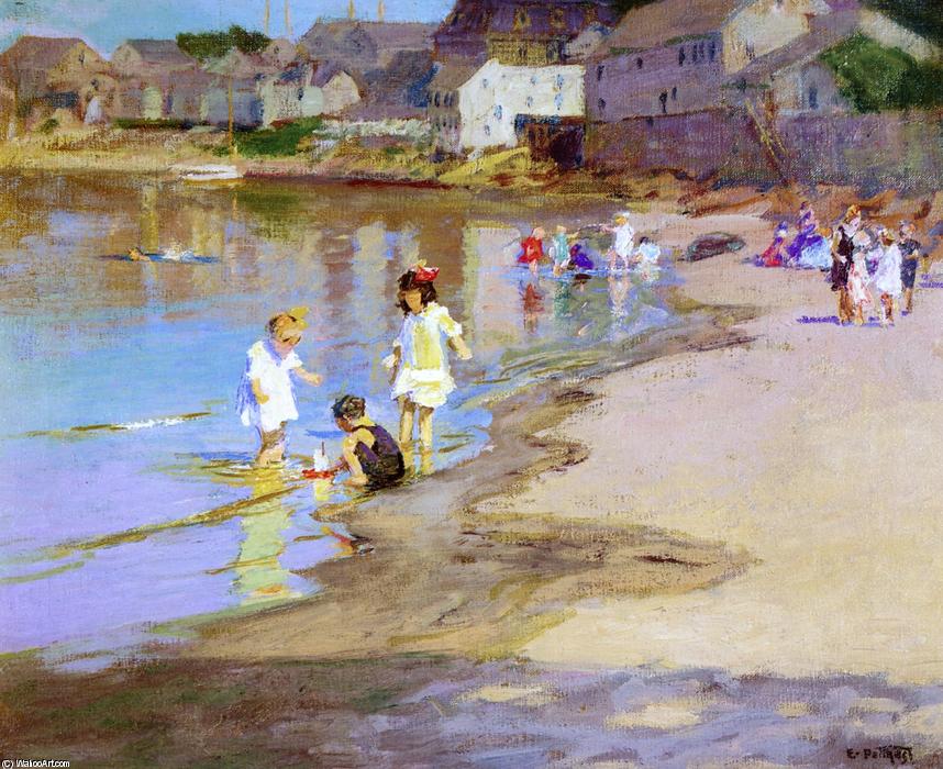 Wikioo.org - The Encyclopedia of Fine Arts - Painting, Artwork by Edward Henry Potthast - Children Playing at the Beach