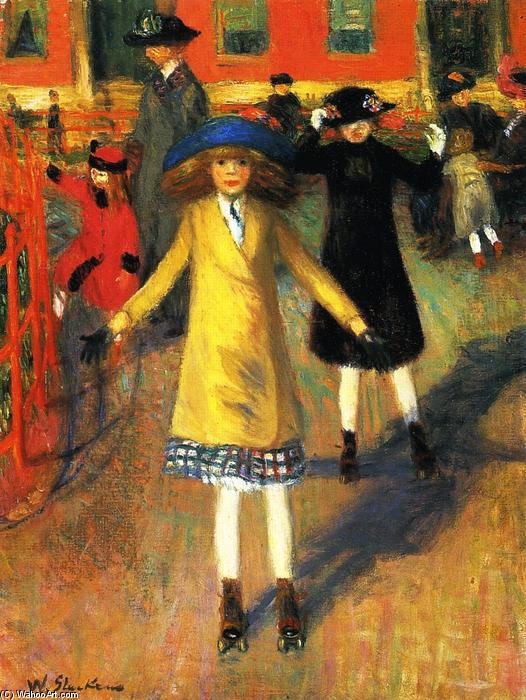 Wikioo.org - The Encyclopedia of Fine Arts - Painting, Artwork by William James Glackens - Children Roller Skating