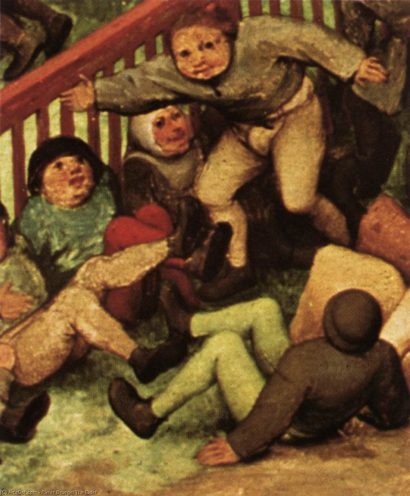 Wikioo.org – L'Enciclopedia delle Belle Arti - Pittura, Opere di Pieter Bruegel The Elder - per bambini giochi particolare  8