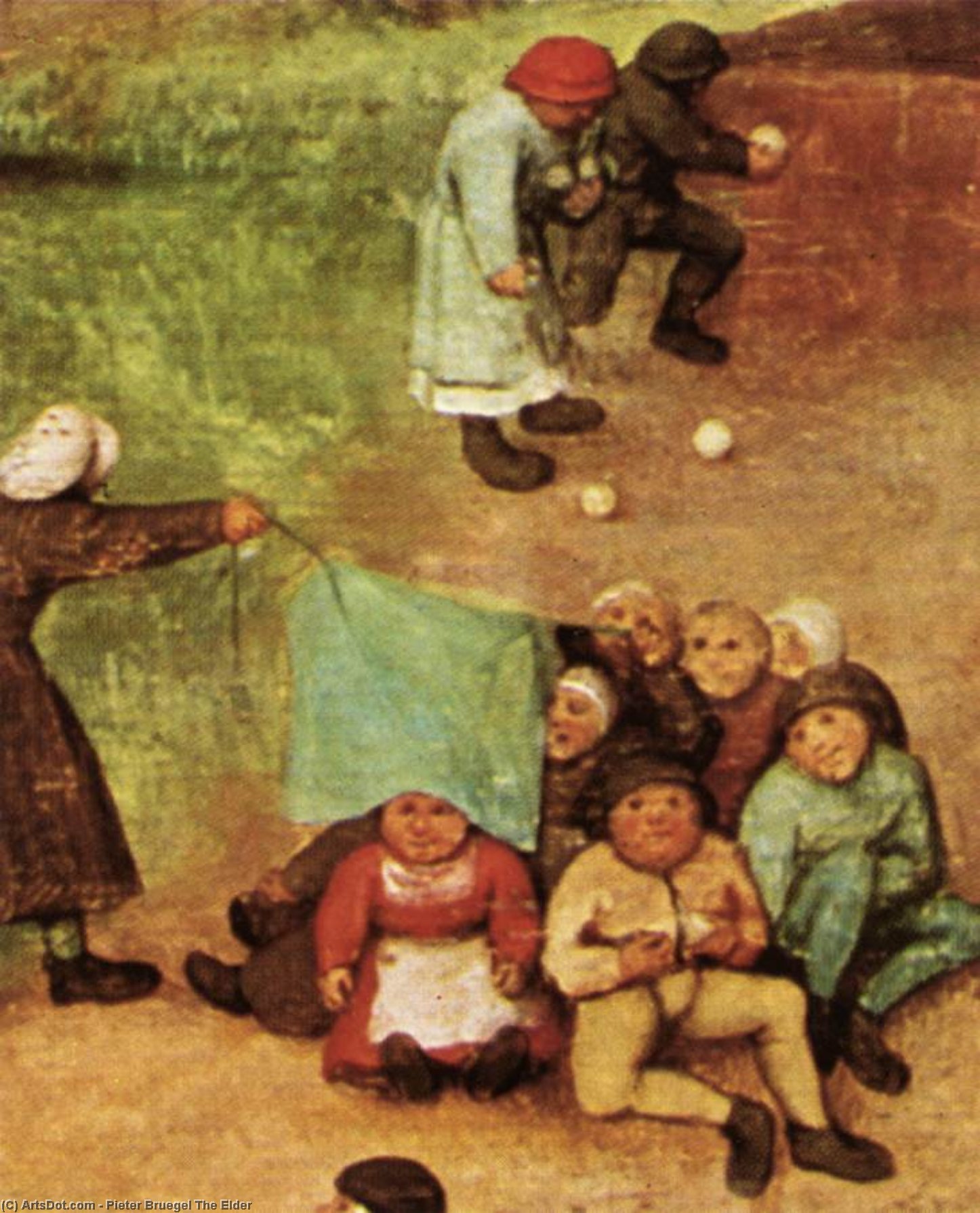 Wikioo.org - สารานุกรมวิจิตรศิลป์ - จิตรกรรม Pieter Bruegel The Elder - Children's Games (detail) (9)