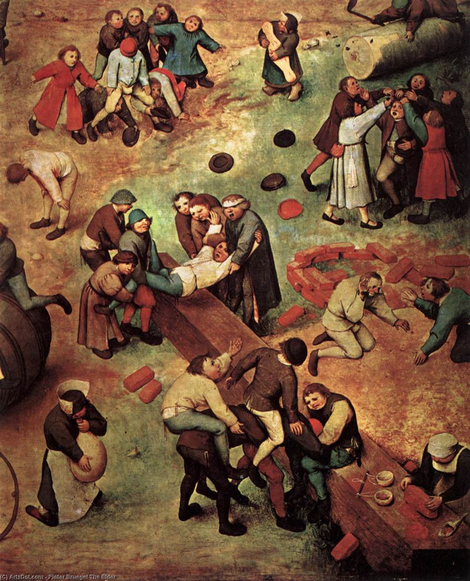 WikiOO.org - אנציקלופדיה לאמנויות יפות - ציור, יצירות אמנות Pieter Bruegel The Elder - Children's Games (detail) (10)