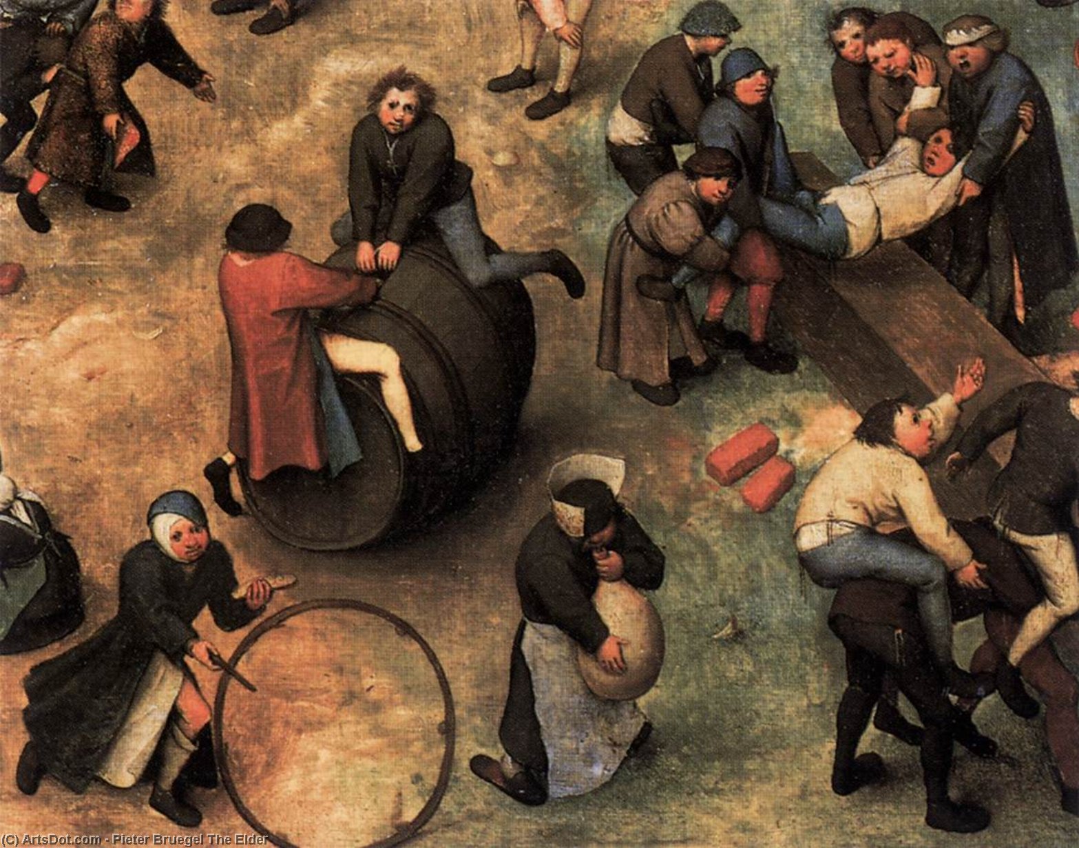 Wikioo.org - Bách khoa toàn thư về mỹ thuật - Vẽ tranh, Tác phẩm nghệ thuật Pieter Bruegel The Elder - Children's Games (detail) (14)