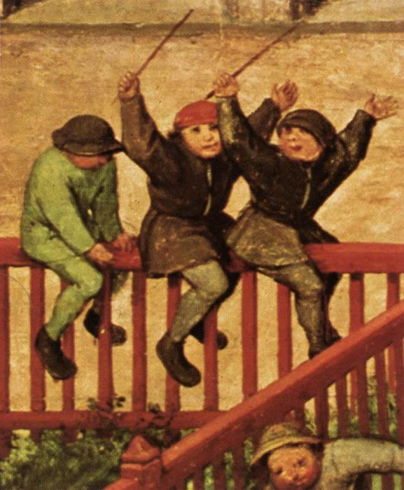 Wikioo.org - สารานุกรมวิจิตรศิลป์ - จิตรกรรม Pieter Bruegel The Elder - Children's Games (detail) (16)