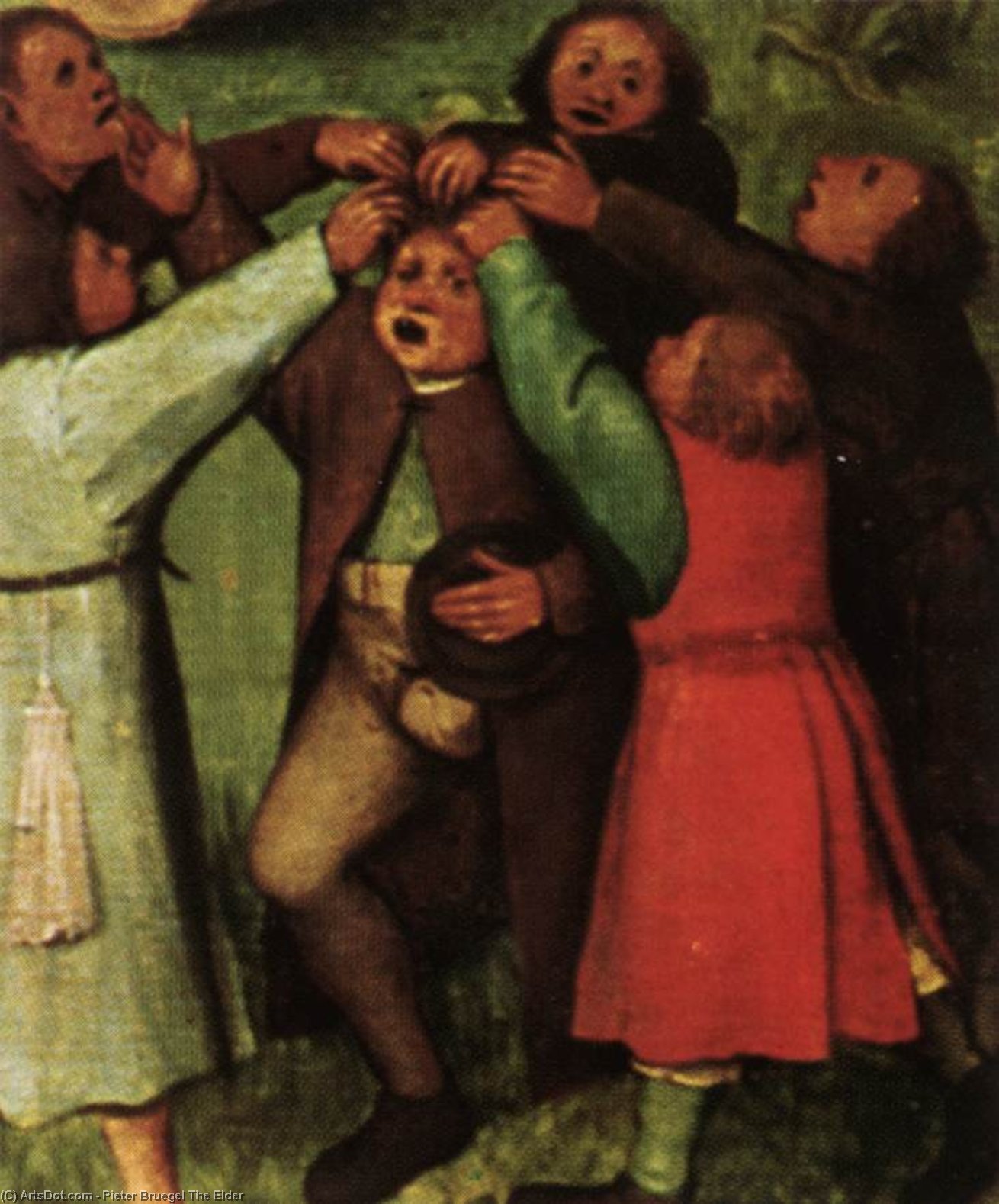 Wikioo.org - สารานุกรมวิจิตรศิลป์ - จิตรกรรม Pieter Bruegel The Elder - Children's Games (detail) (20)