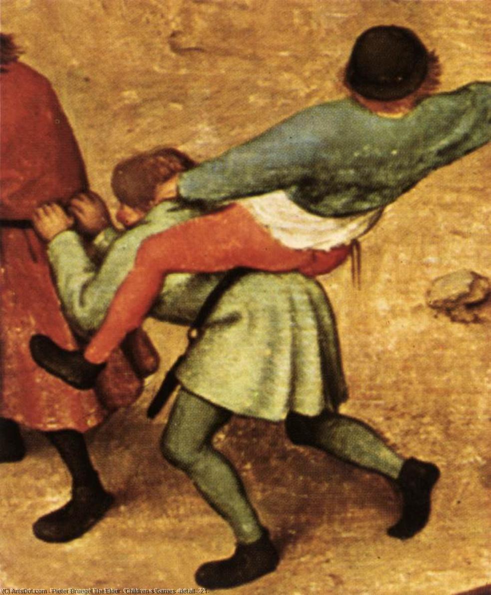 Wikioo.org - Bách khoa toàn thư về mỹ thuật - Vẽ tranh, Tác phẩm nghệ thuật Pieter Bruegel The Elder - Children's Games (detail) (21)