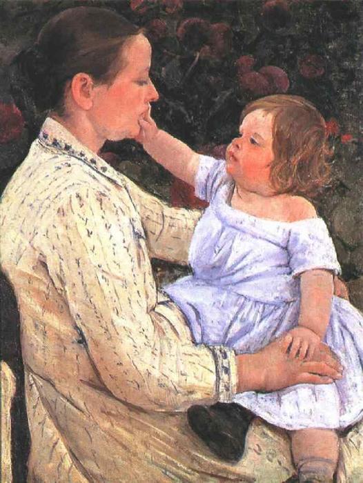 WikiOO.org - אנציקלופדיה לאמנויות יפות - ציור, יצירות אמנות Mary Stevenson Cassatt - The Child's Caress