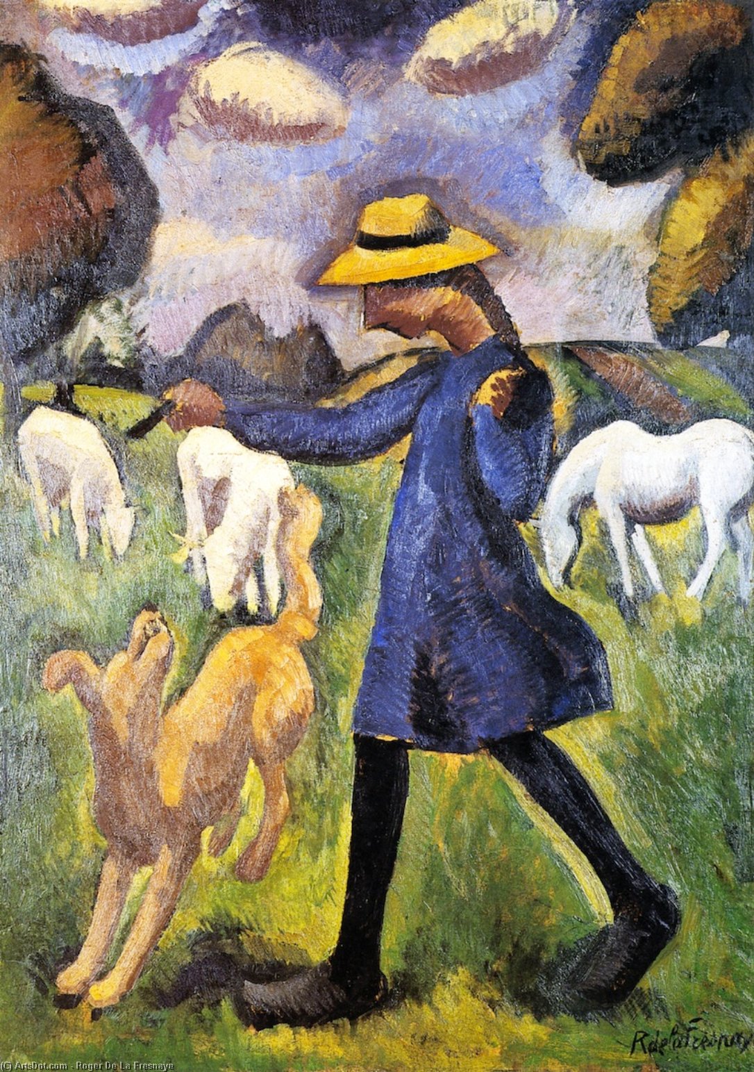 Wikioo.org - The Encyclopedia of Fine Arts - Painting, Artwork by Roger De La Fresnaye - The Child Shepherdess Marie Ressort