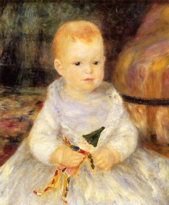Wikioo.org - สารานุกรมวิจิตรศิลป์ - จิตรกรรม Pierre-Auguste Renoir - Child with Punch Doll (also known as Pierre de la Pommeraye)