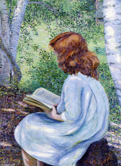 Wikioo.org - The Encyclopedia of Fine Arts - Painting, Artwork by Lilla Cabot Perry - Child with Red Hair Reading