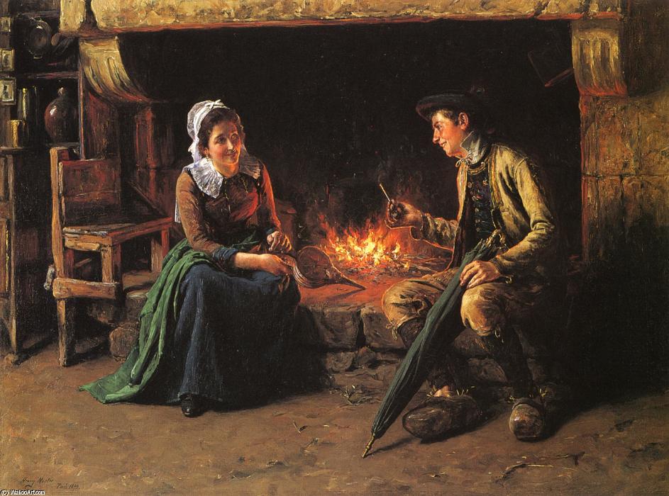 Wikioo.org - The Encyclopedia of Fine Arts - Painting, Artwork by Henry Mosler - The Chimney Corner