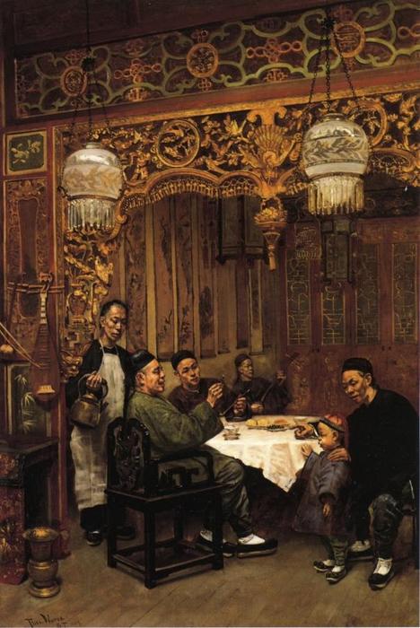 Wikioo.org - The Encyclopedia of Fine Arts - Painting, Artwork by Theodore Wores - Chinese Restaurant