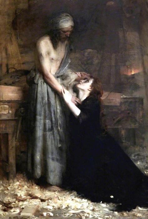 Wikioo.org - The Encyclopedia of Fine Arts - Painting, Artwork by Arthur Hacker - Christ and the Magdalene